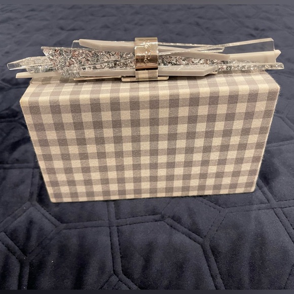 Edie Parker Gray/ Silver and White Clutch - Picture 3 of 6